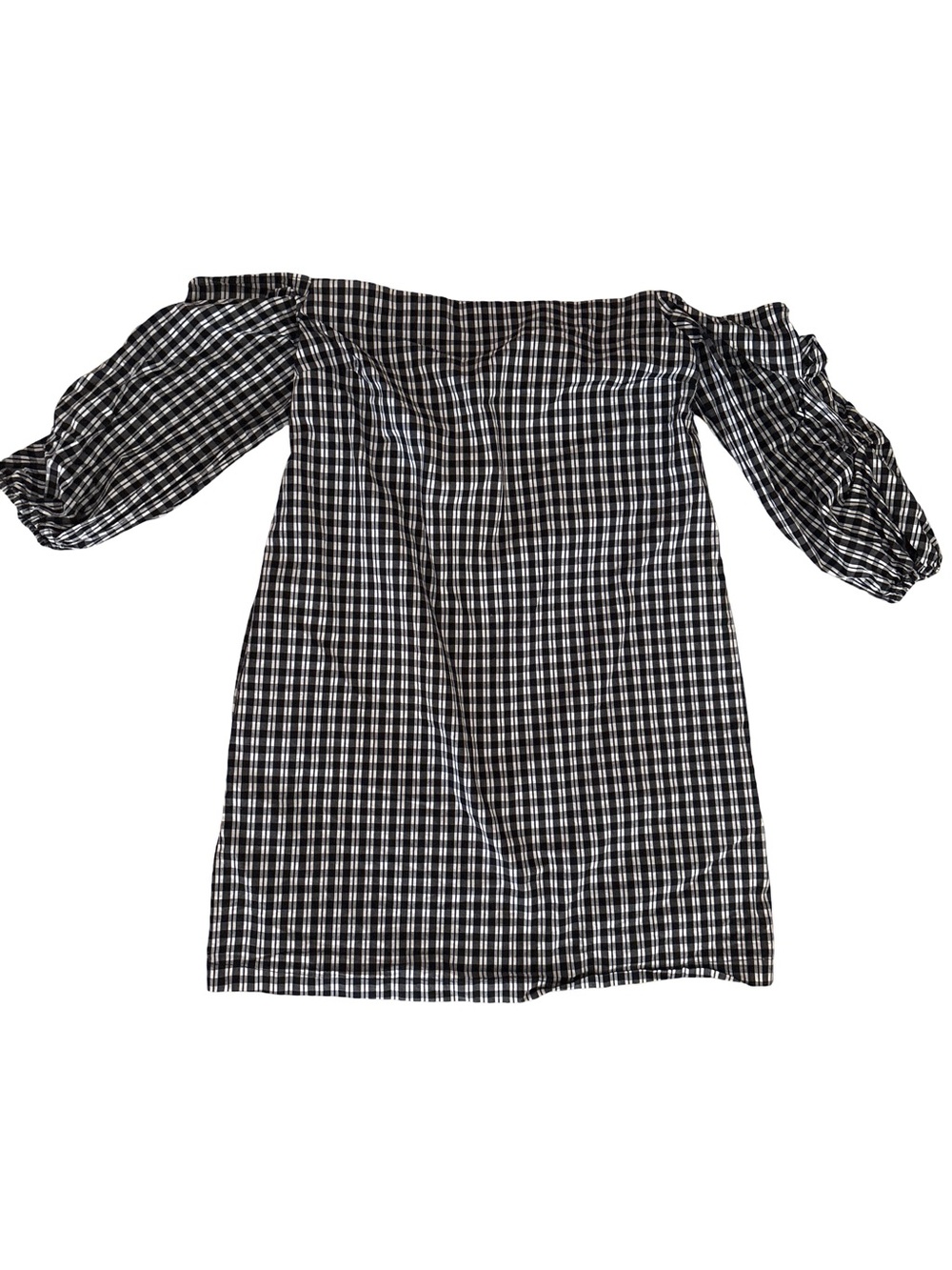 1. State Black & White Gingham One-Shoulder Mini Dress